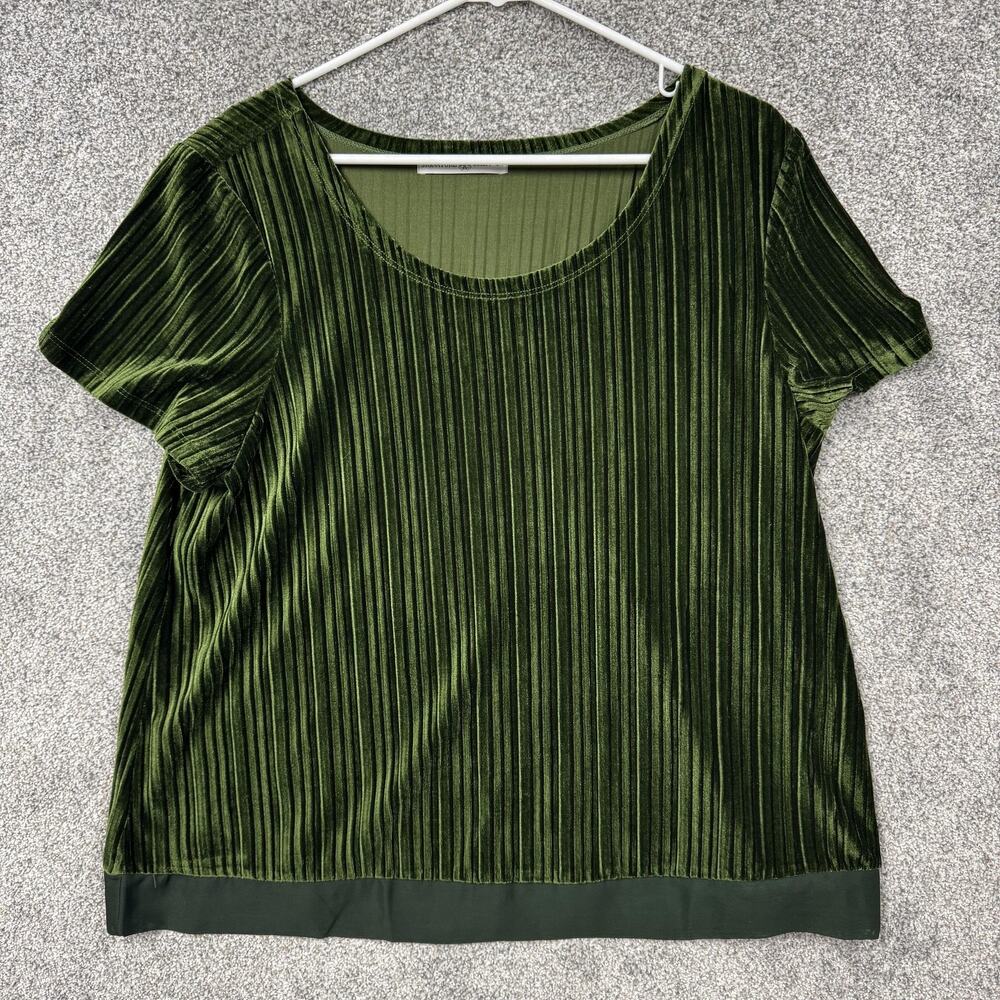 Signature Collection Top Sz XL Pleated Crushed Velvet Dark Romantic Forest Fairy